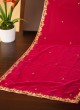 Wedding Wear Deep Pink Velvet Fabric Dupatta